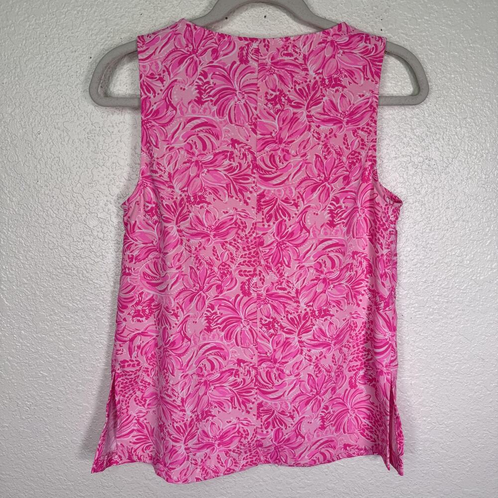 Lilly Pulitzer Fola Set Women 4 Pink Blossom Foxy Llama Top Shorts Floral Resort - Picture 7 of 16